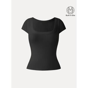 OGL Plantive Stretch Cotton Square Neck Cap Sleeve Brami NWT SIZE M